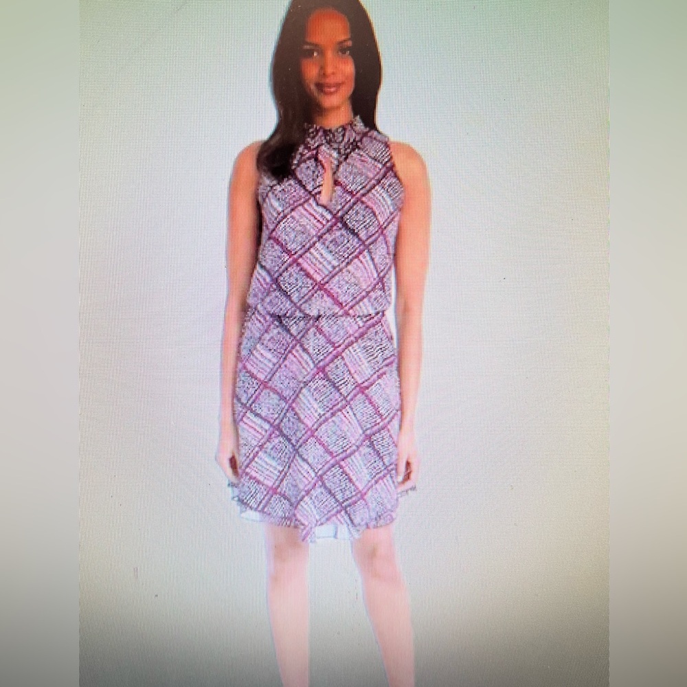 WHITE HOUSE BLACK MARKET SLEEVELESS PRINT BLOUSON DRESS SIZE MEDIUM NWT!